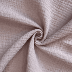 Ткань Муслин Жатый, цвет Пыльно-Розовый (на отрез)  в Нягане