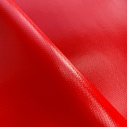 Ткань ПВХ 600 гр/м2 плотная, Красный (Ширина 150см), на отрез  в Нягане