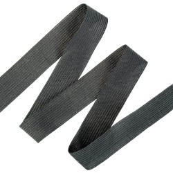 Окантовочная лента-бейка, цвет Чёрный 22мм (на отрез)  в Нягане