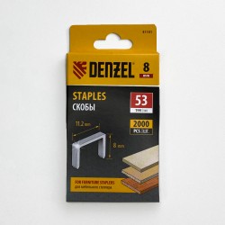 Denzel Скобы, 8 мм, для мебельного степлера, тип 53, 2000 шт.  в Нягане