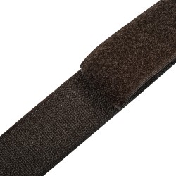 Контактная лента 40мм (38мм) цвет Тёмно-Коричневый (велькро-липучка, на отрез)  в Нягане
