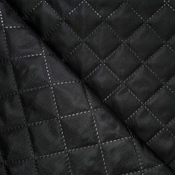 Стеганая подкладочная ткань с синтепоном (100гр/м2), цвет Черный (на отрез)  в Нягане
