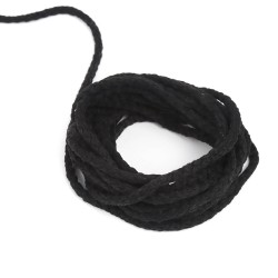 Шнур для одежды тип 2, цвет Чёрный (плетено-вязаный/полиэфир)  в Нягане