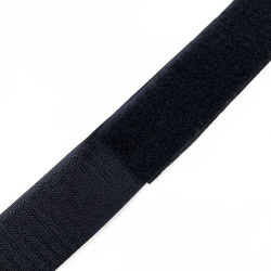 Контактная лента 40мм (38мм) цвет Черный (велькро-липучка, на отрез)  в Нягане